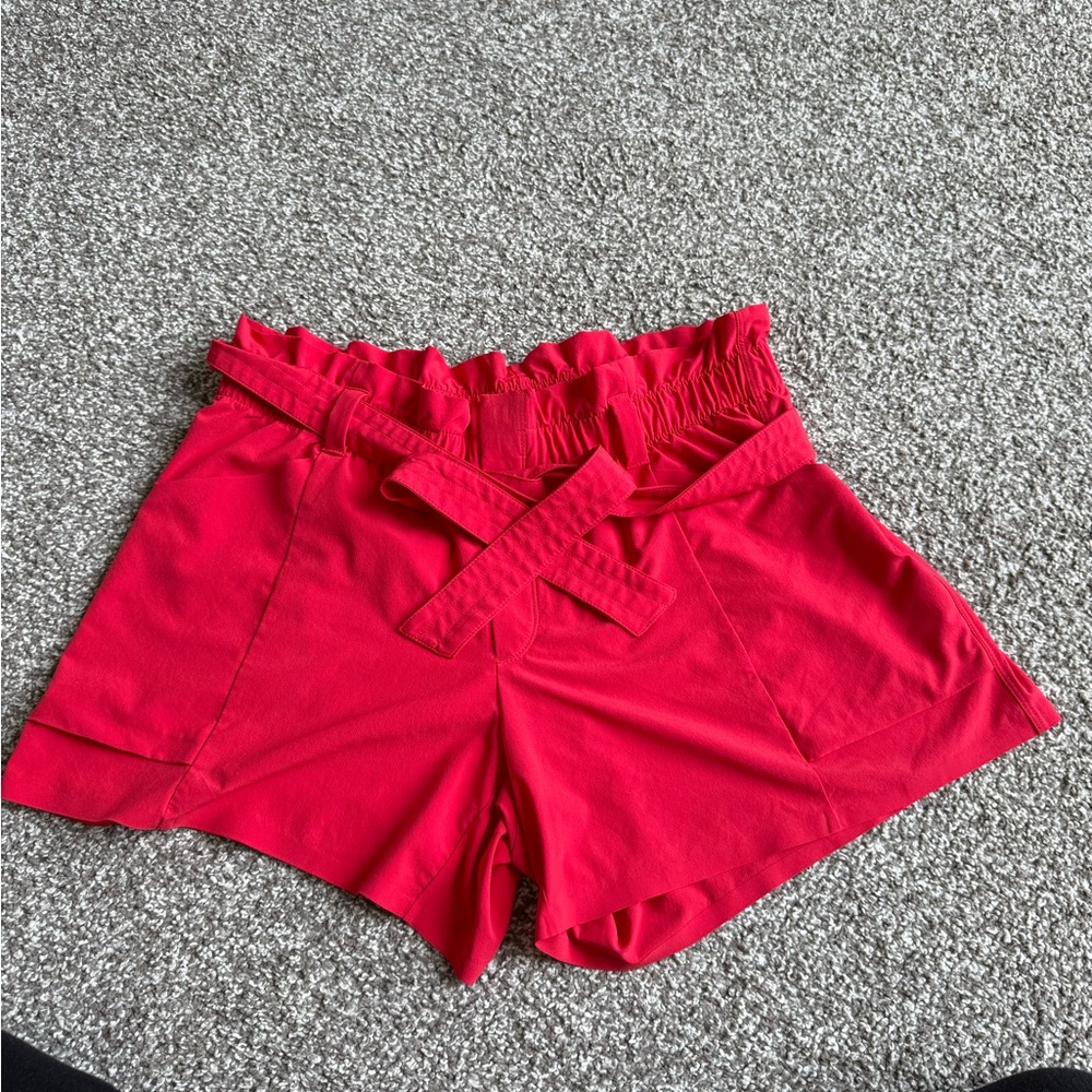 Athleta High Waist Red Shorts